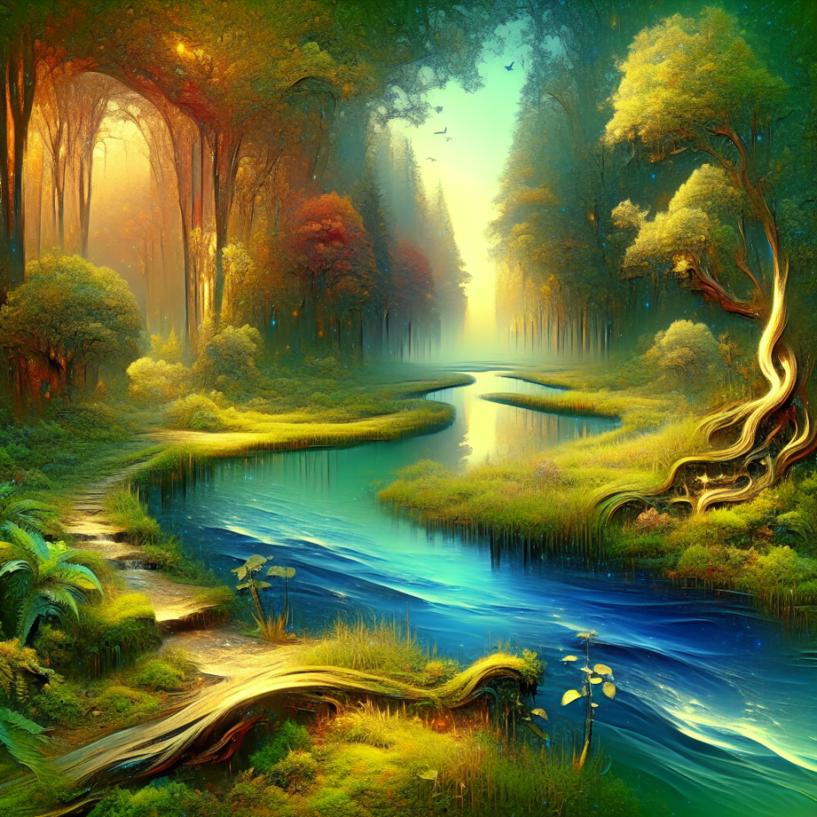 De waterloop naar de vijver 