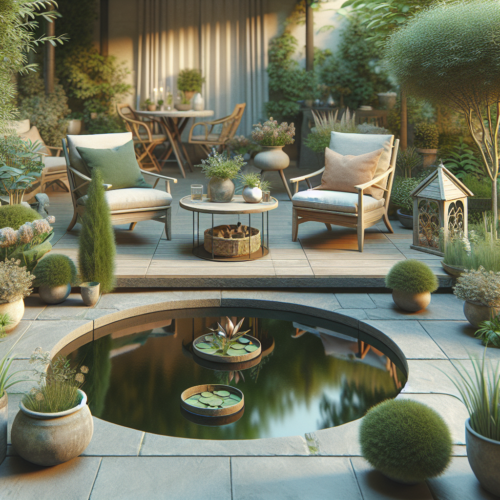 vijver voor op terras 