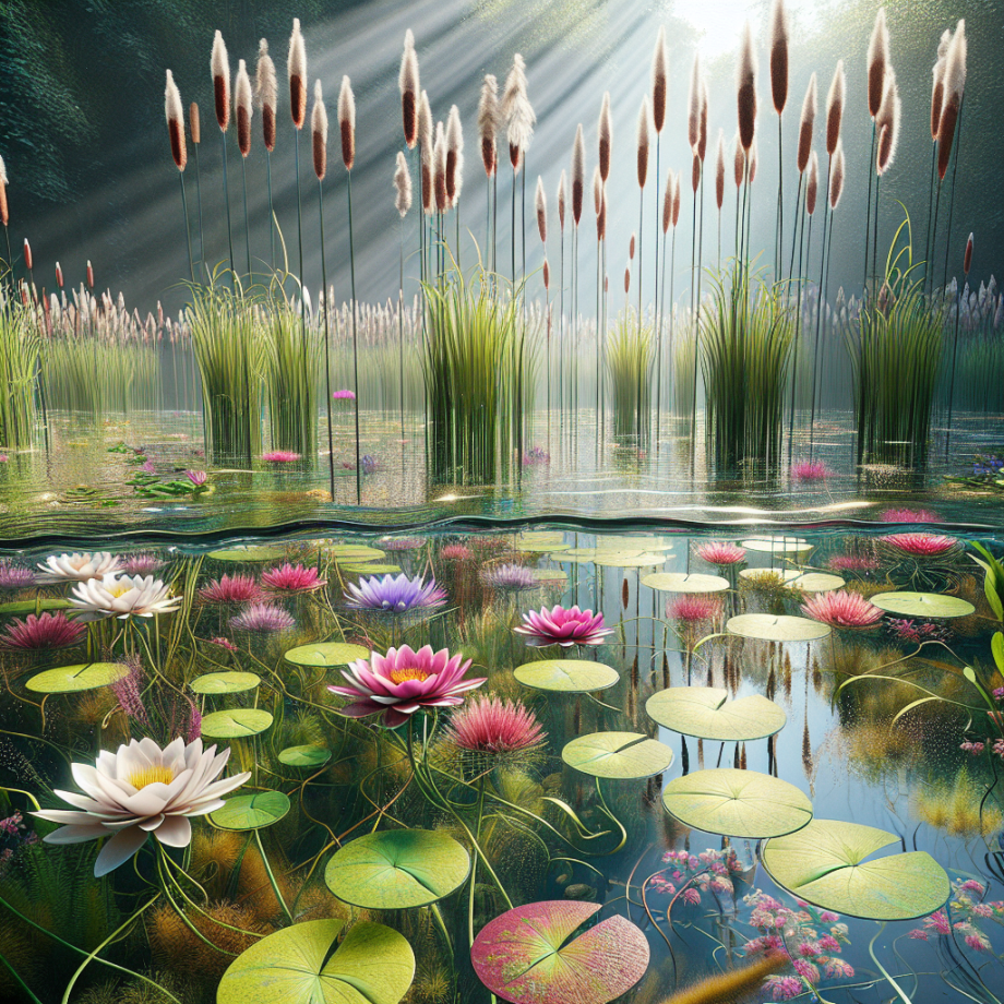 vijver met alleen planten 