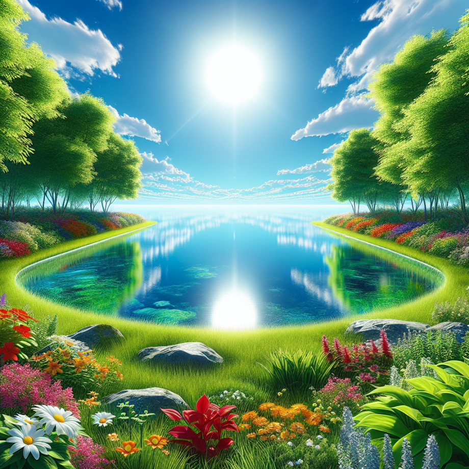 heldere vijver zonder planten 