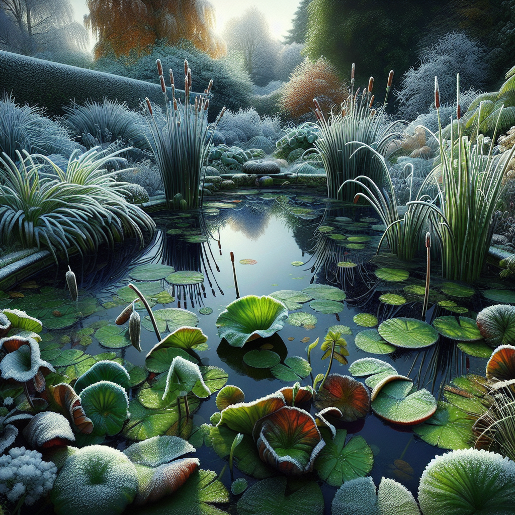vijver planten in de winter 