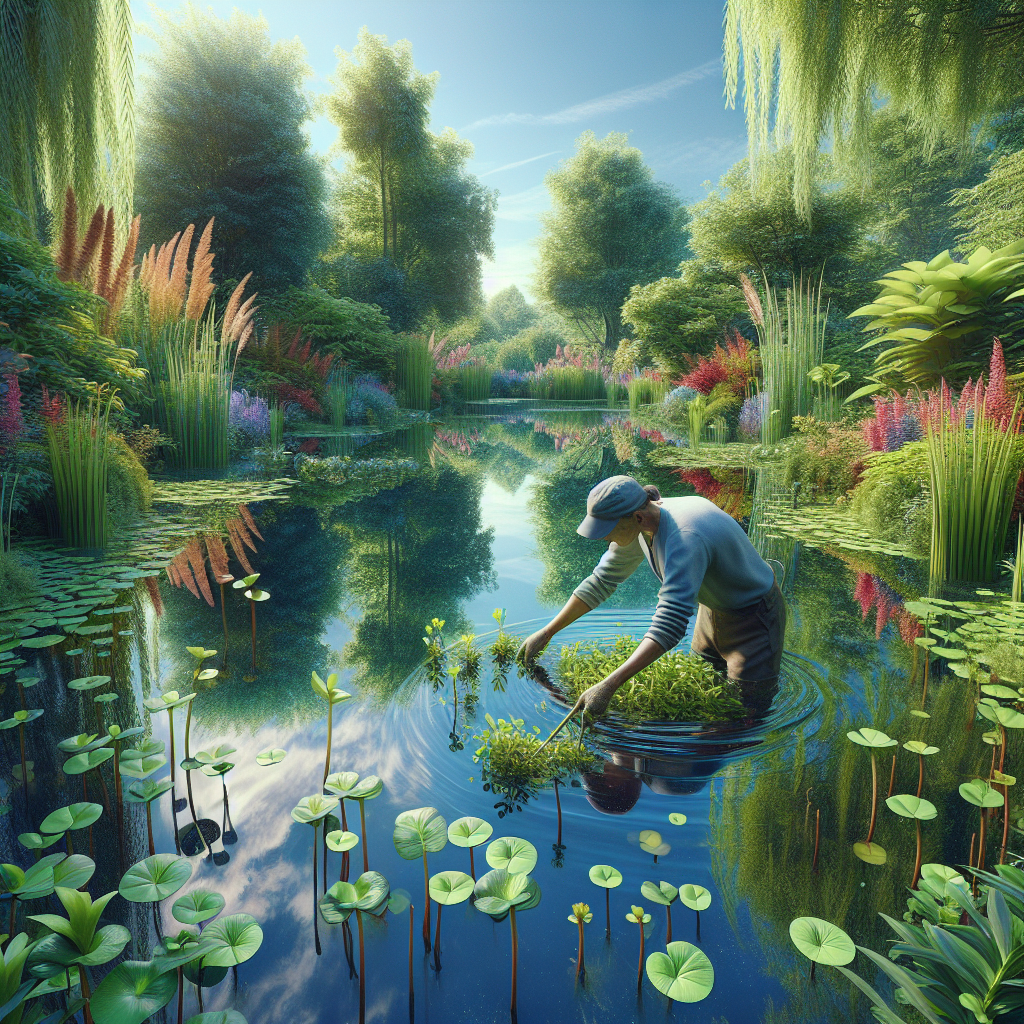 planten uit vijver halen 